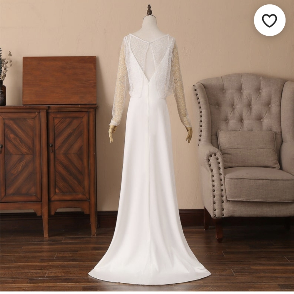 White Wedding Dress/Simple Long Dress/Prom Dress